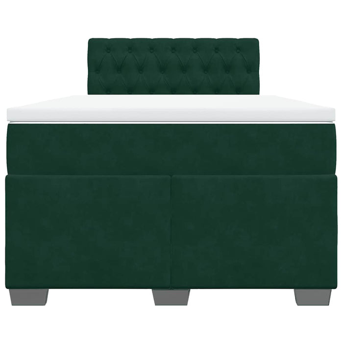 Pat box spring cu saltea, verde închis, 120x200 cm, catifea - WALTI WALTI