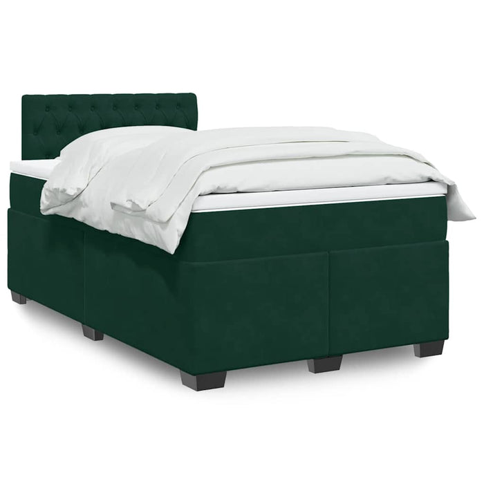 Pat box spring cu saltea, verde închis, 120x200 cm, catifea - WALTI WALTI
