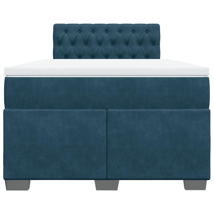 Pat box spring cu saltea, albastru închis, 120x200 cm, catifea - WALTI WALTI