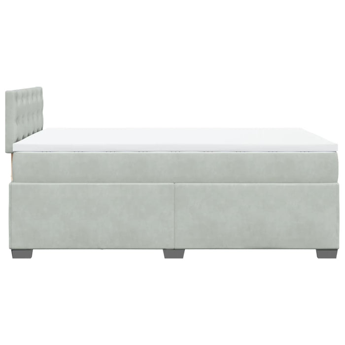 Pat continental cu saltea, gri deschis, 120x200 cm, catifea - WALTI WALTI