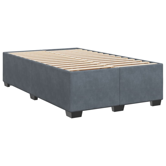 Pat box spring cu saltea, gri închis, 120x200 cm, catifea WALTI