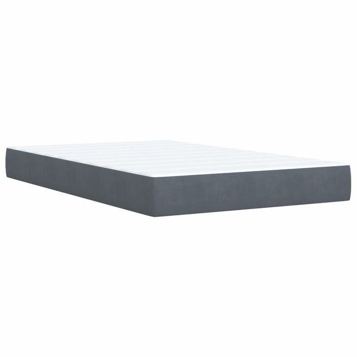 Pat box spring cu saltea, gri închis, 120x200 cm, catifea WALTI