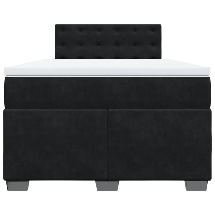 Pat box spring cu saltea, negru, 120x200 cm, catifea WALTI