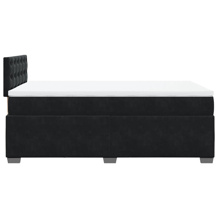 Pat box spring cu saltea, negru, 120x200 cm, catifea WALTI
