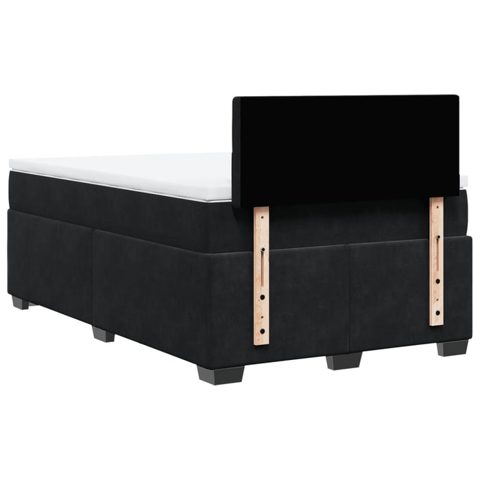Pat box spring cu saltea, negru, 120x200 cm, catifea WALTI