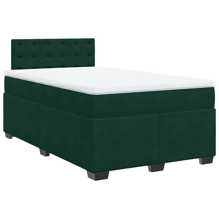 Pat box spring cu saltea, verde închis, 120x200 cm, catifea - WALTI WALTI