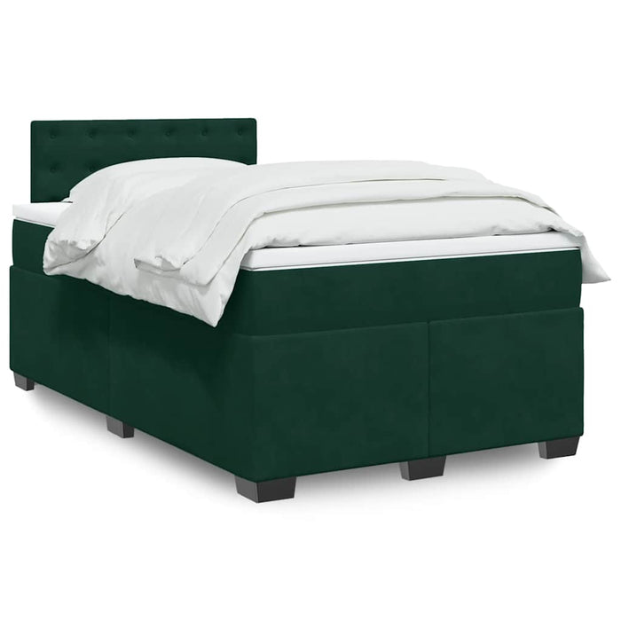 Pat box spring cu saltea, verde închis, 120x200 cm, catifea - WALTI WALTI