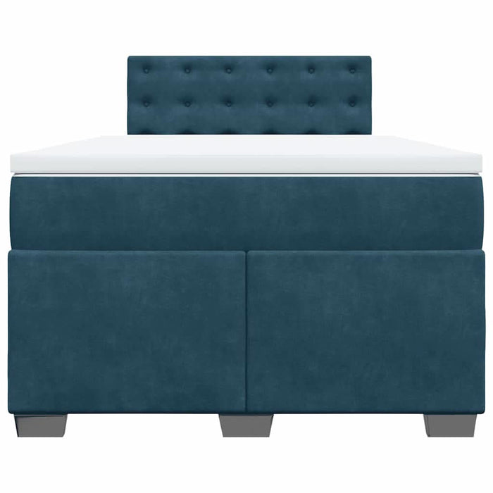 Pat box spring cu saltea, albastru închis, 120x200 cm, catifea - WALTI WALTI