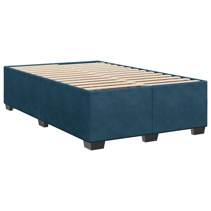 Pat box spring cu saltea, albastru închis, 120x200 cm, catifea - WALTI WALTI