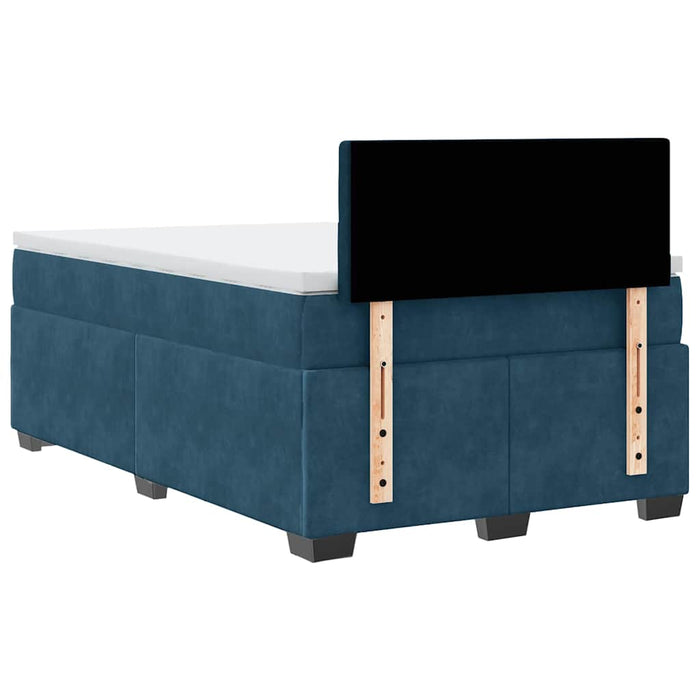 Pat box spring cu saltea, albastru închis, 120x200 cm, catifea - WALTI WALTI