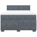 Pat box spring cu saltea, gri închis, 140x190 cm, catifea - WALTI WALTI