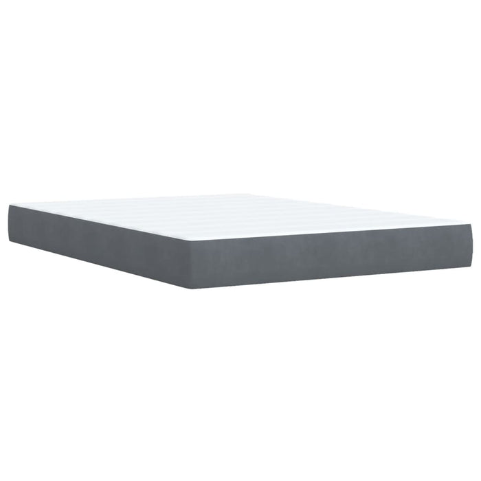 Pat box spring cu saltea, gri închis, 140x190 cm, catifea - WALTI WALTI