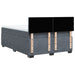 Pat box spring cu saltea, gri închis, 140x190 cm, catifea - WALTI WALTI