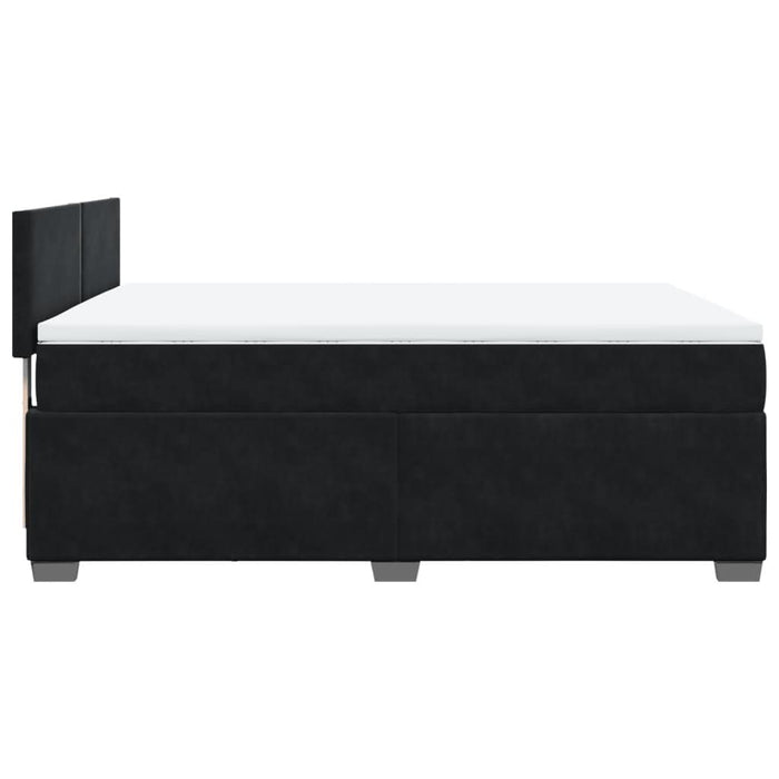 Pat box spring cu saltea, negru, 140x190 cm, catifea - WALTI WALTI