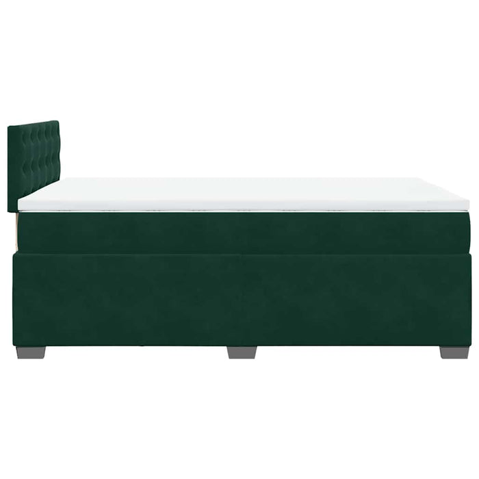 Pat box spring cu saltea, verde închis, 140x190 cm, catifea - WALTI WALTI
