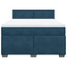 Pat box spring cu saltea, albastru închis, 140x190 cm, catifea - WALTI WALTI