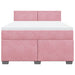 Pat box spring cu saltea, roz, 140x190 cm, catifea - WALTI WALTI