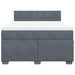 Pat box spring cu saltea, gri închis, 140x190 cm, catifea - WALTI WALTI