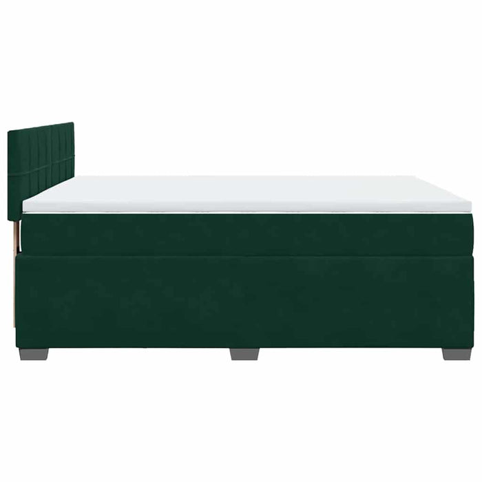 Pat box spring cu saltea, verde închis, 140x190 cm, catifea - WALTI WALTI