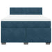 Pat box spring cu saltea, albastru închis, 140x190 cm, catifea - WALTI WALTI