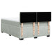 Pat box spring cu saltea, gri deschis, 140x190 cm, catifea - WALTI WALTI