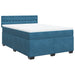 Pat box spring cu saltea, albastru închis, 140x190 cm, catifea - WALTI WALTI