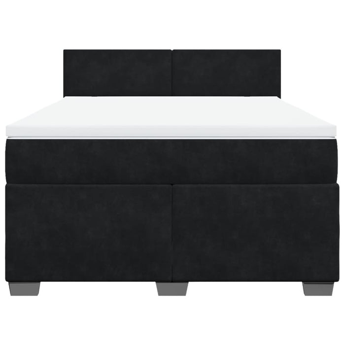 Pat box spring cu saltea, negru, 140x200 cm, catifea - WALTI WALTI