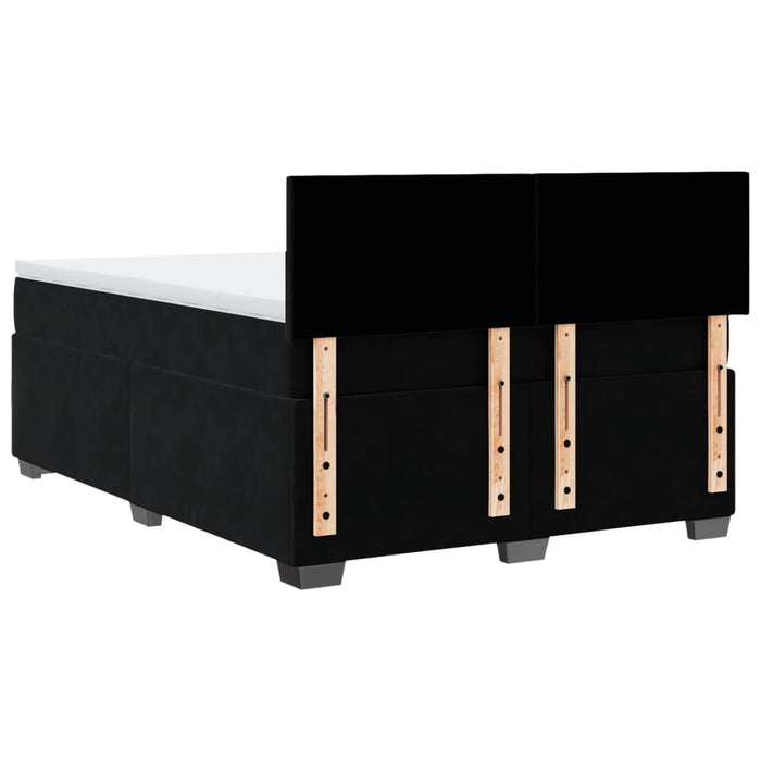 Pat box spring cu saltea, negru, 140x200 cm, catifea - WALTI WALTI