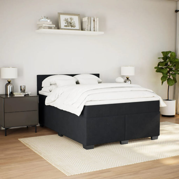 Pat box spring cu saltea, negru, 140x200 cm, catifea - WALTI WALTI