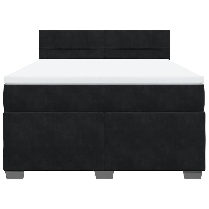 Pat box spring cu saltea, negru, 140x200 cm, catifea - WALTI WALTI