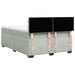 Pat box spring cu saltea, gri deschis, 140x200 cm, catifea - WALTI WALTI