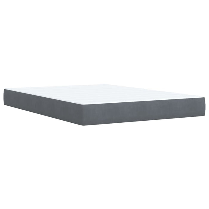 Pat box spring cu saltea, gri închis, 140x200 cm, catifea - WALTI WALTI