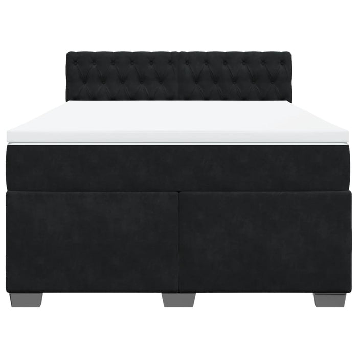 Pat box spring cu saltea, negru, 140x200 cm, catifea - WALTI WALTI