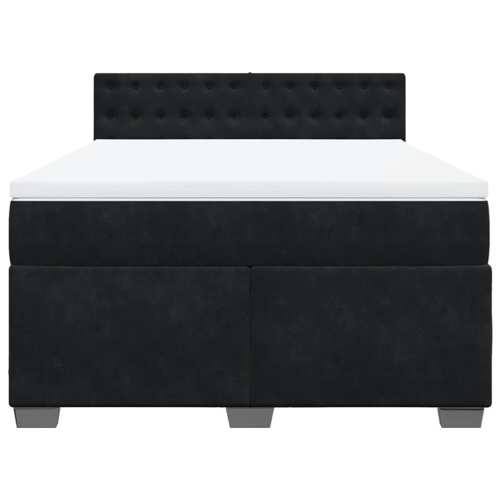 Pat box spring cu saltea, negru, 140x200 cm, catifea - WALTI WALTI