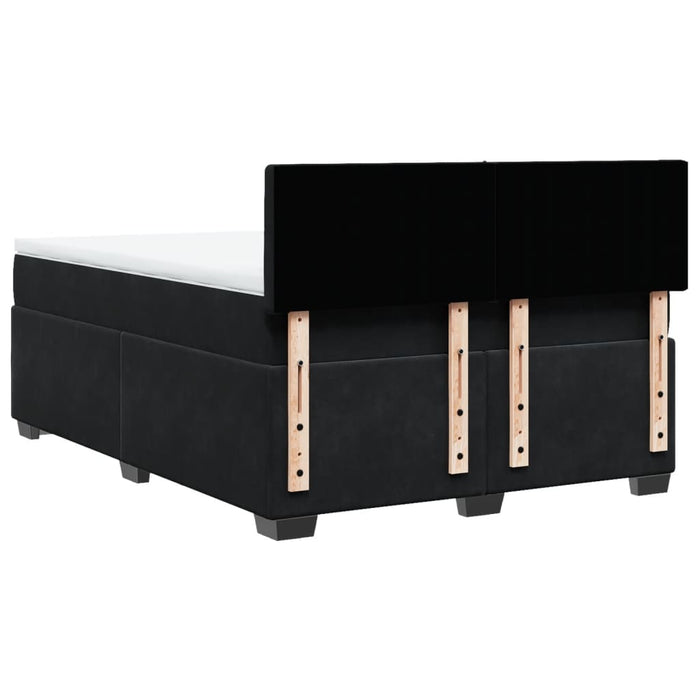 Pat box spring cu saltea, negru, 140x200 cm, catifea - WALTI WALTI