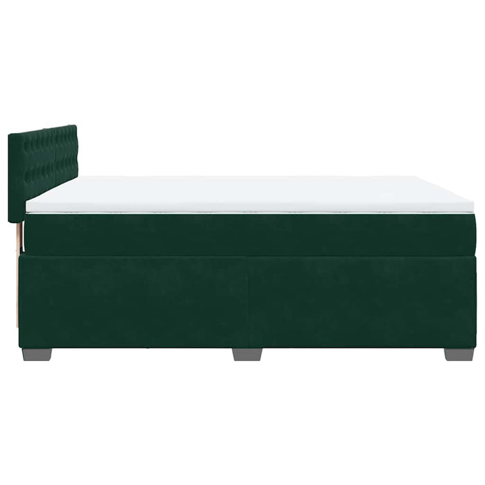 Pat box spring cu saltea, verde închis, 140x200 cm, catifea - WALTI WALTI