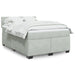 Pat box spring cu saltea, gri deschis, 160x200 cm, catifea - WALTI WALTI