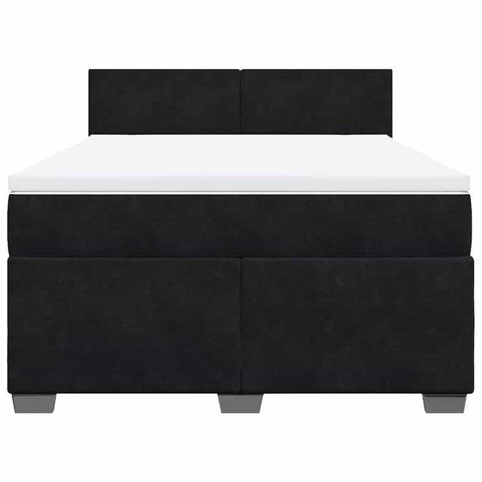 Pat box spring cu saltea, negru, 160x200 cm, catifea - WALTI WALTI