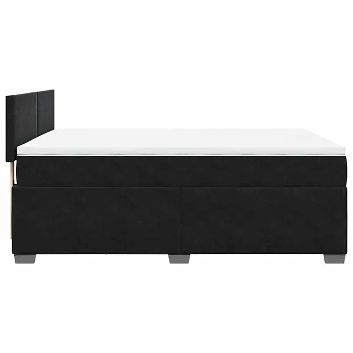 Pat box spring cu saltea, negru, 160x200 cm, catifea - WALTI WALTI