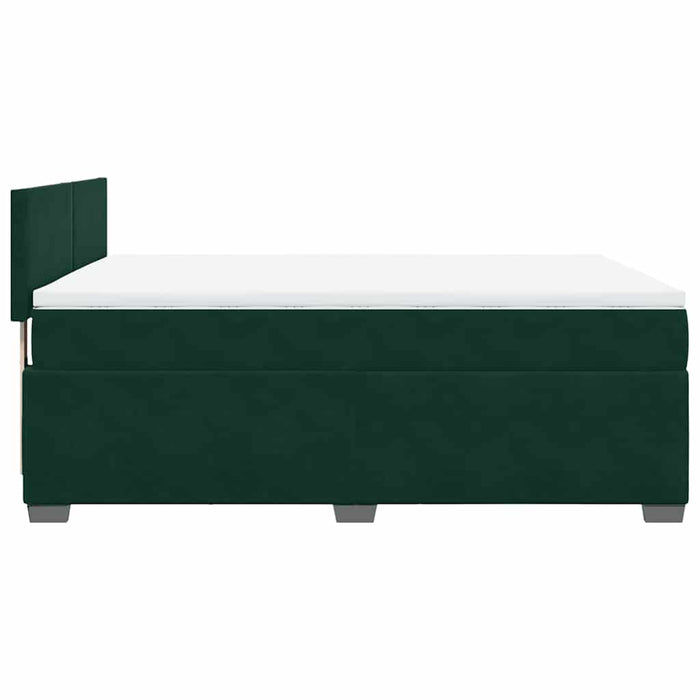 Pat box spring cu saltea, verde închis, 160x200 cm, catifea - WALTI WALTI