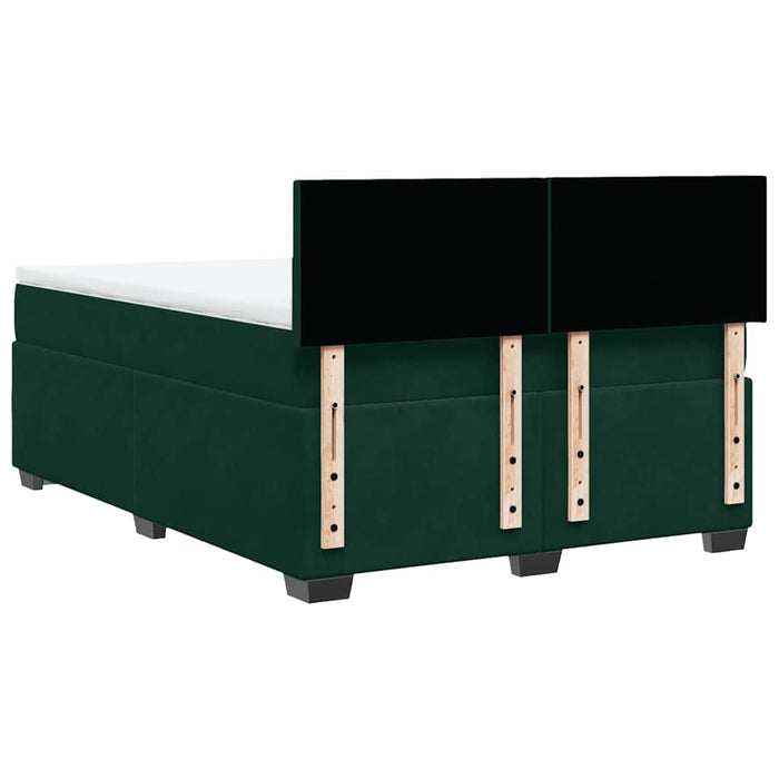 Pat box spring cu saltea, verde închis, 160x200 cm, catifea - WALTI WALTI
