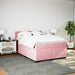 Pat box spring cu saltea, roz, 160x200 cm, catifea - WALTI WALTI