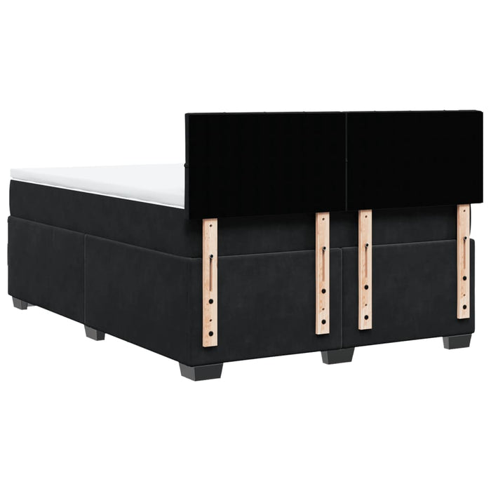 Pat box spring cu saltea, negru, 160x200 cm, catifea - WALTI WALTI