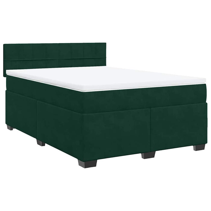 Pat box spring cu saltea, verde închis, 160x200 cm, catifea - WALTI WALTI
