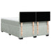 Pat box spring cu saltea, gri deschis, 160x200 cm, catifea - WALTI WALTI