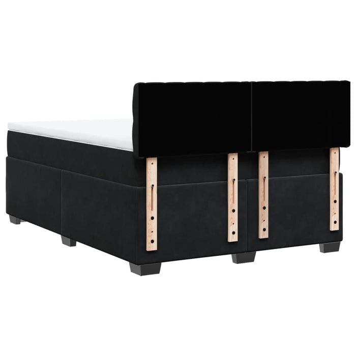 Pat box spring cu saltea, negru, 160x200 cm, catifea - WALTI WALTI