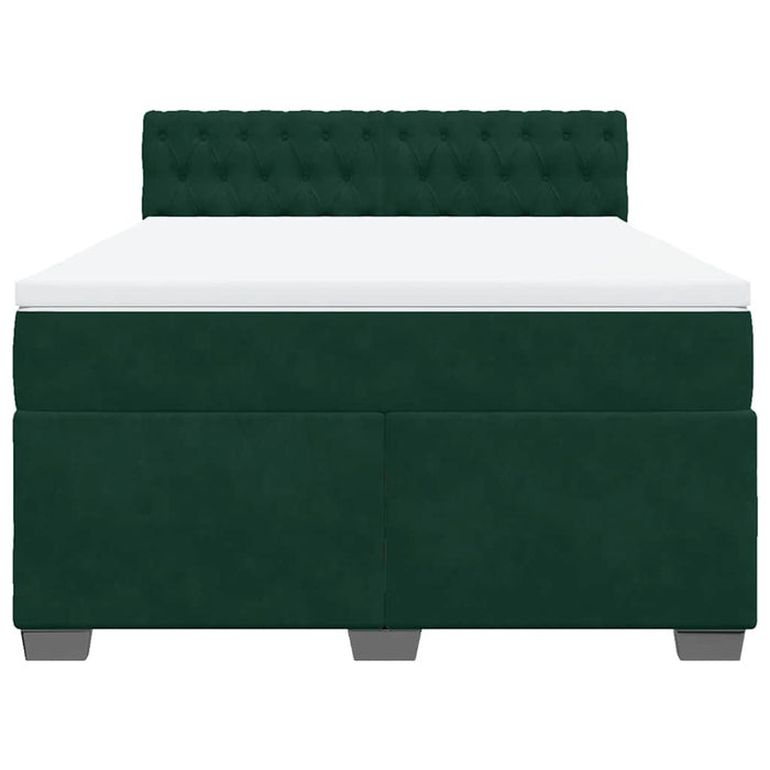 Pat box spring cu saltea, verde închis, 160x200 cm, catifea - WALTI WALTI