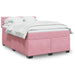 Pat box spring cu saltea, roz, 160x200 cm, catifea - WALTI WALTI