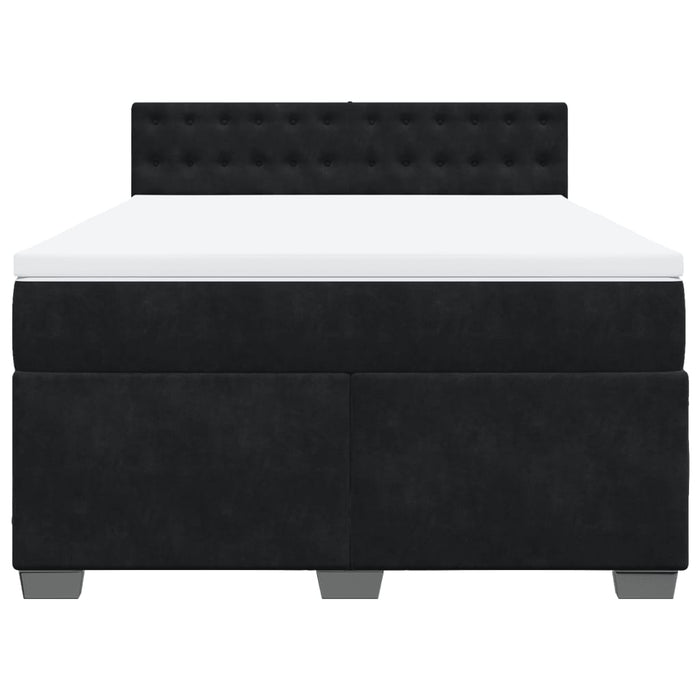 Pat box spring cu saltea, negru, 160x200 cm, catifea - WALTI WALTI