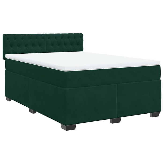 Pat box spring cu saltea, verde închis, 160x200 cm, catifea - WALTI WALTI